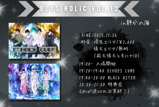 11月26日BOYS HOLIC Vol.12開催決定！！